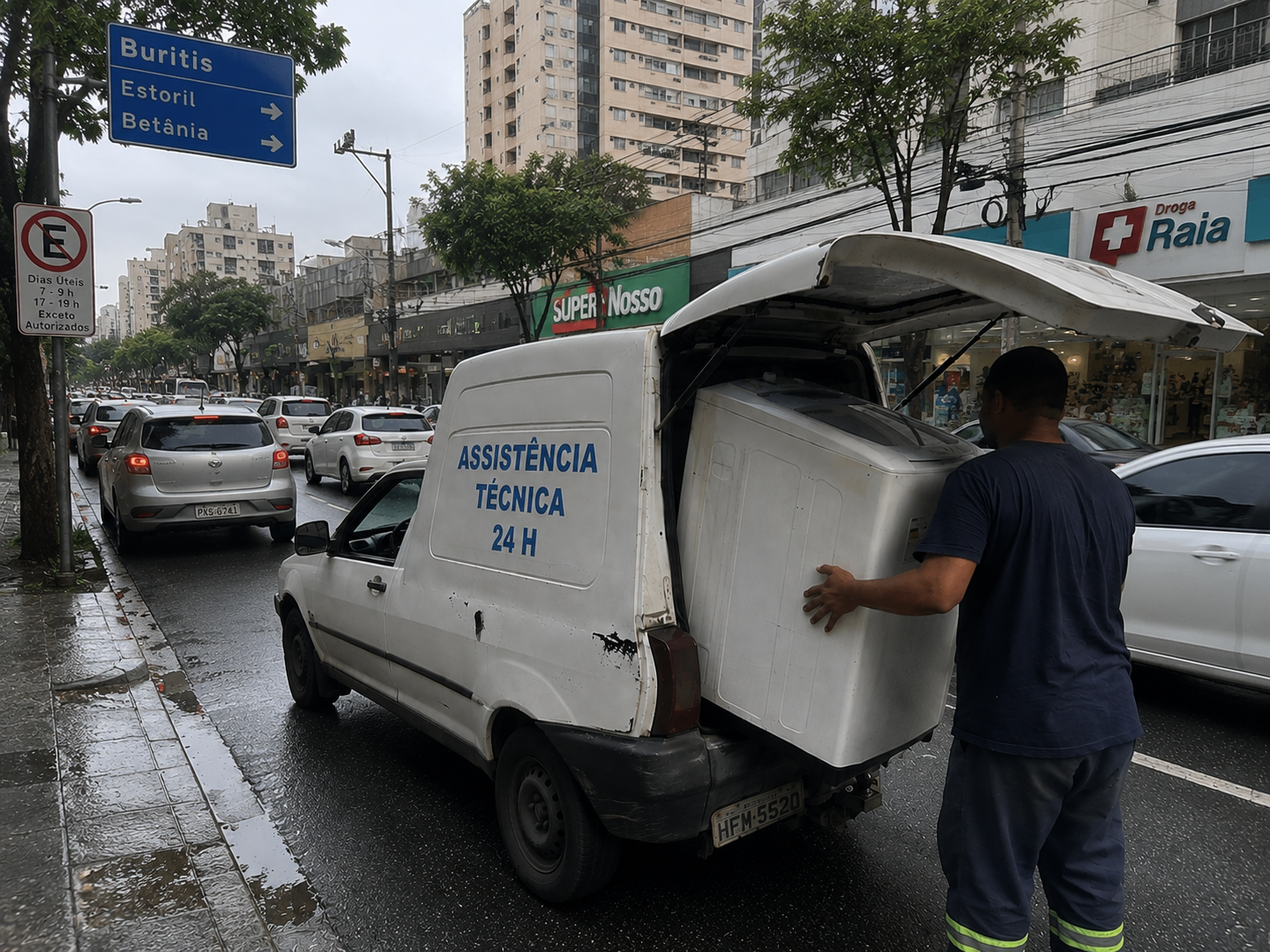 Equipe de assistência técnica certificada realizando visita técnica no bairro Buritis em Belo Horizonte